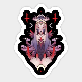 Witch And Wolves Artwork Sticker